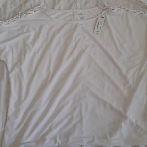 White polyester/spandex shirt